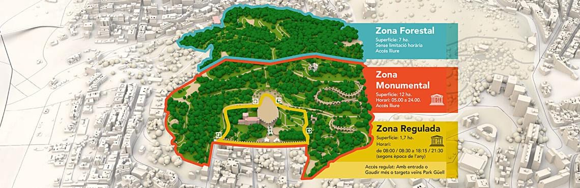 高迪巴塞罗那公园地图