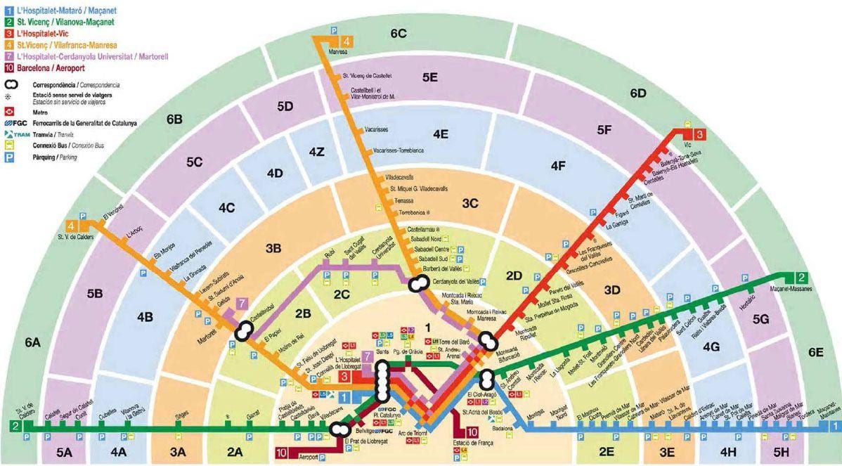 地图区域的巴塞罗那