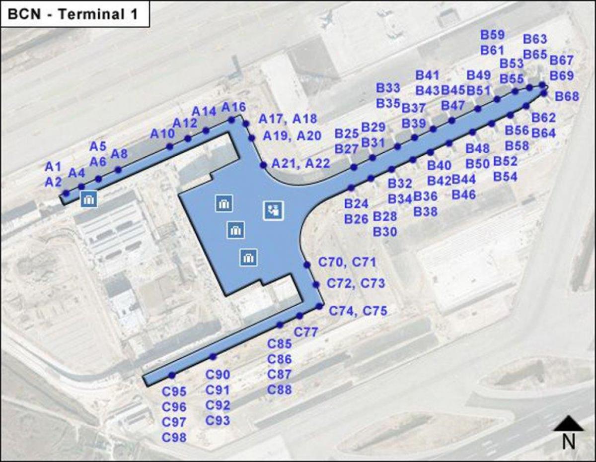 巴塞罗那机场终端1的地图