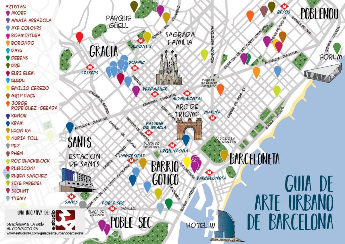 巴塞罗那的街头艺术地图