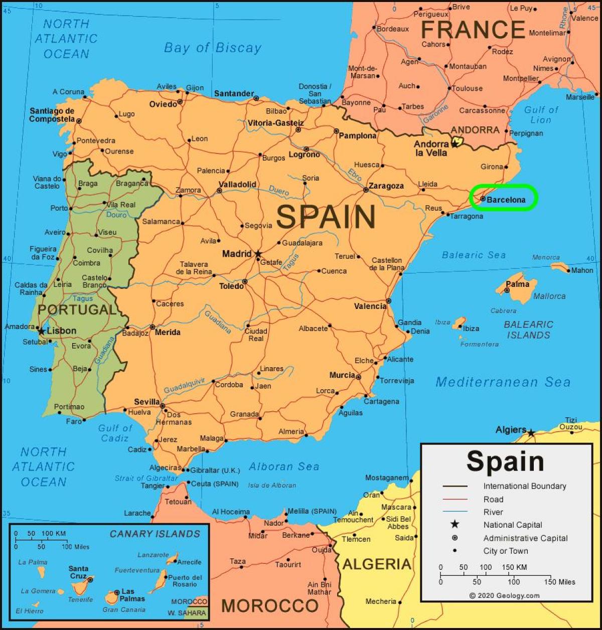 地图西班牙巴塞罗那