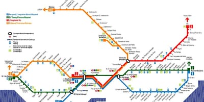 巴塞罗那火车从机场的地图