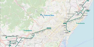 巴塞罗那电车的地图