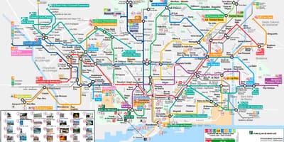 巴塞罗那的地铁线路图的旅游景点