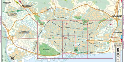 地图上的巴塞罗那的路