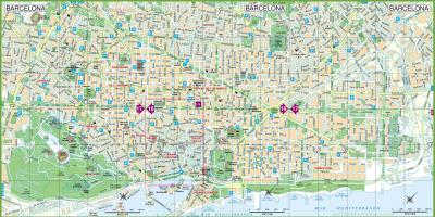 巴塞罗那市的旅游地图