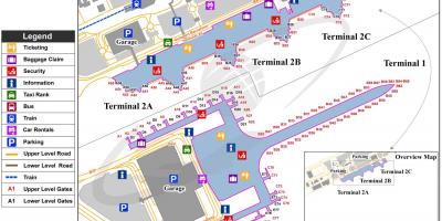 巴塞罗那机场的地图终端1和2