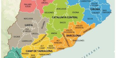 地图上的巴塞罗那的加泰罗尼亚