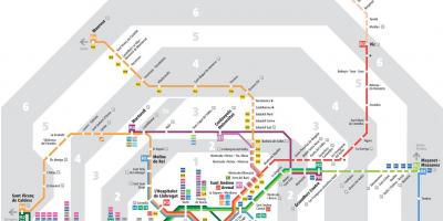 地铁线图的巴塞罗那区域